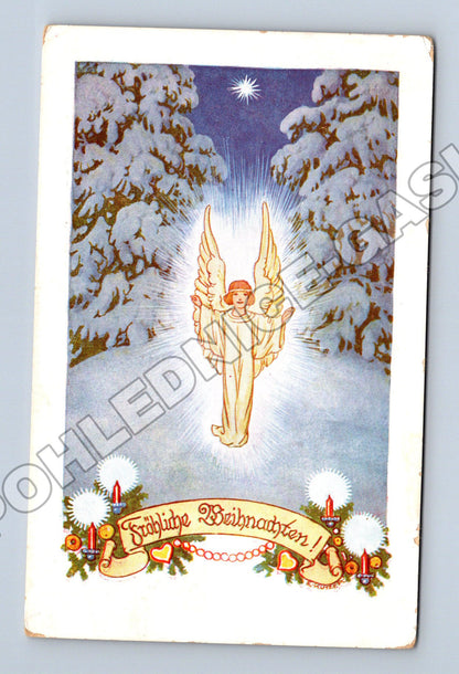Pohlednice Vánoční anděl Fröhliche Weihnachten (M33693)