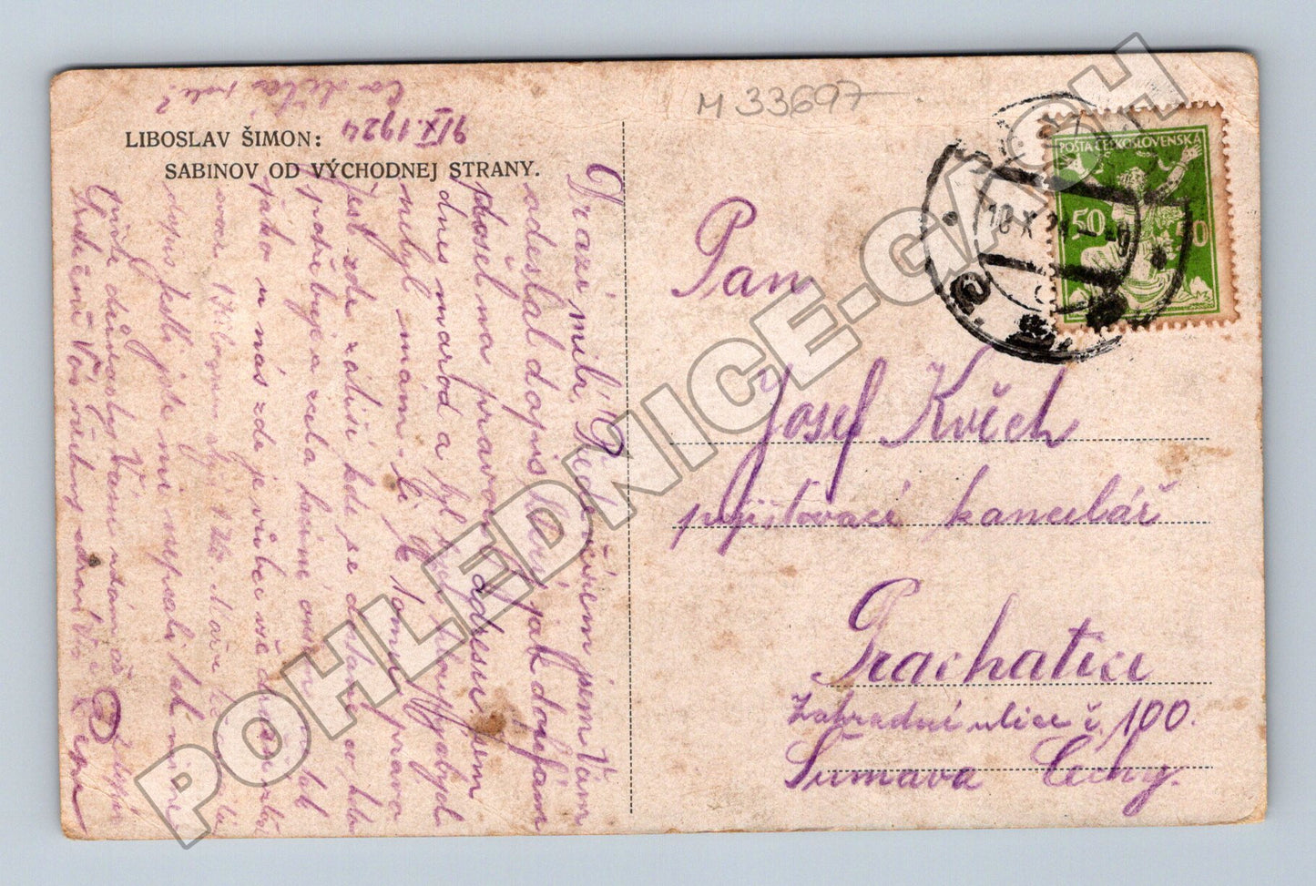 Pohlednice Slovensko Sabinov od východnej strany 1926 (M33697)