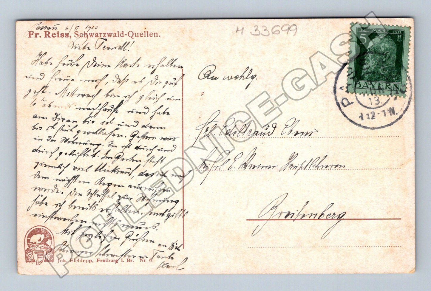 Pohlednice Německo Schwarzwald studna 1913 (M33699)