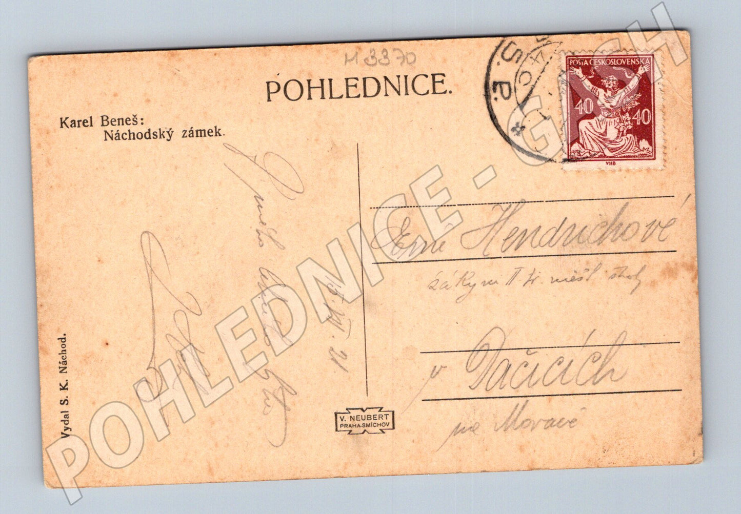 Pohlednice Náchod zámek Karel Beneš (M3370)