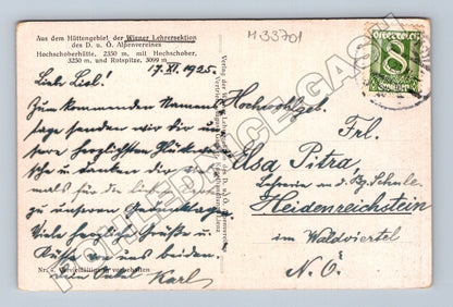 Pohlednice Rakousko Hochschoberhütte hory 1925 (M33701)