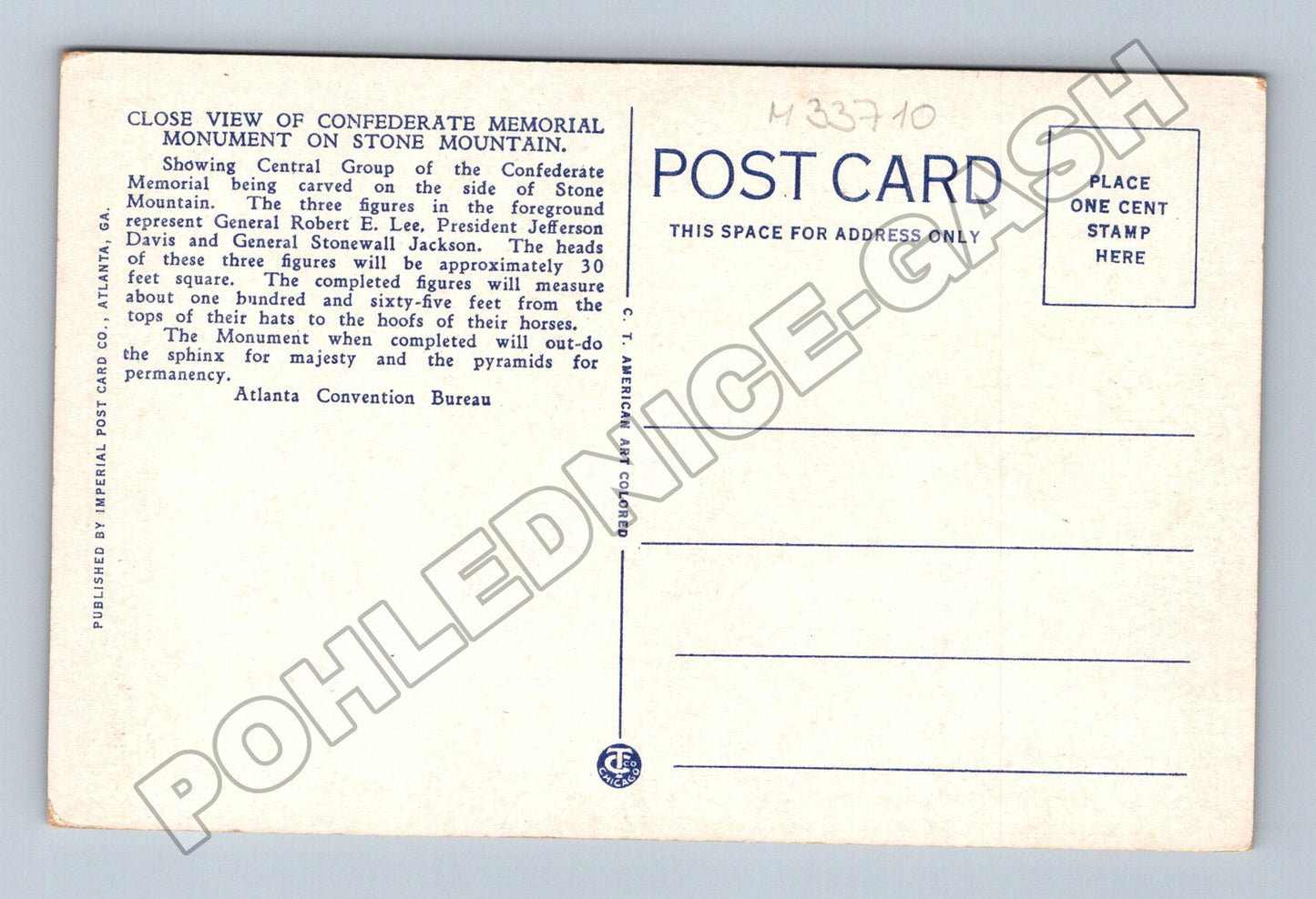 Pohlednice USA Stone Mountain Confederate Memorial (M33710)