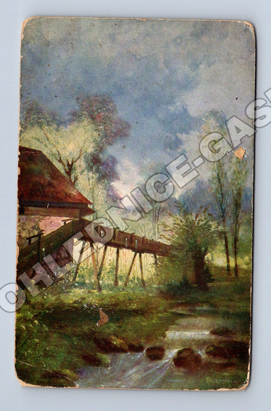 Pohlednice krajina s mlýnem 1911 (M33714)