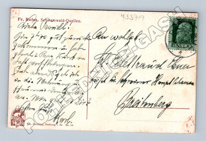 Pohlednice Německo Schwarzwald F. Reis 1912 (M33719)