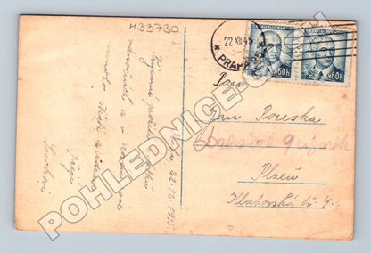 Pohlednice Vánoční svíčka a zvonky 1945 (M33730)