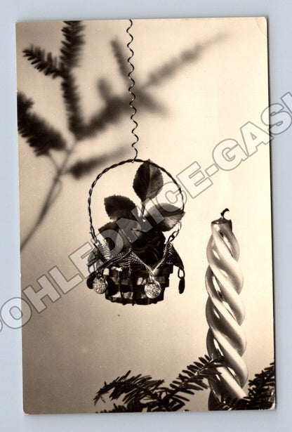 Pohlednice Vánoční zátiší svíčka ornament (M33738)
