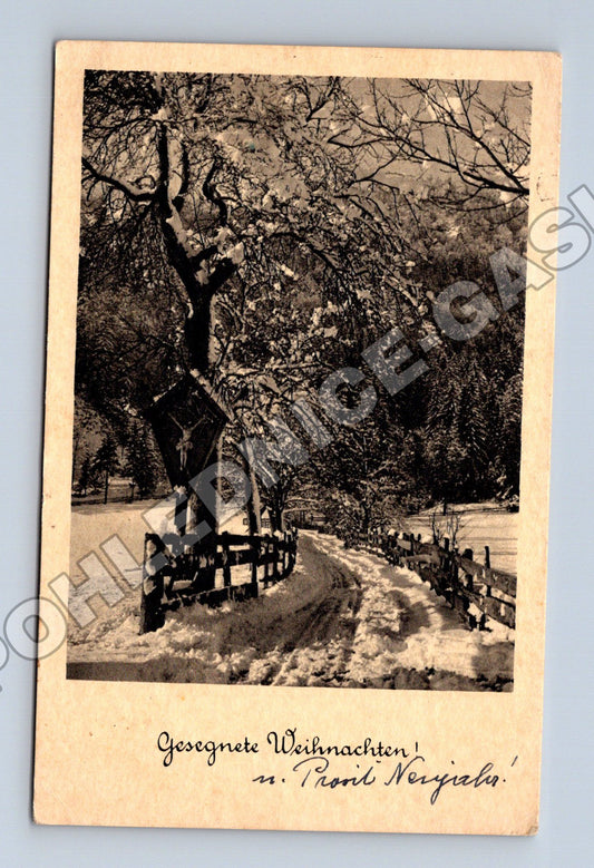 Pohlednice Rakousko zimní krajina Vánoce 1957 (M33743)
