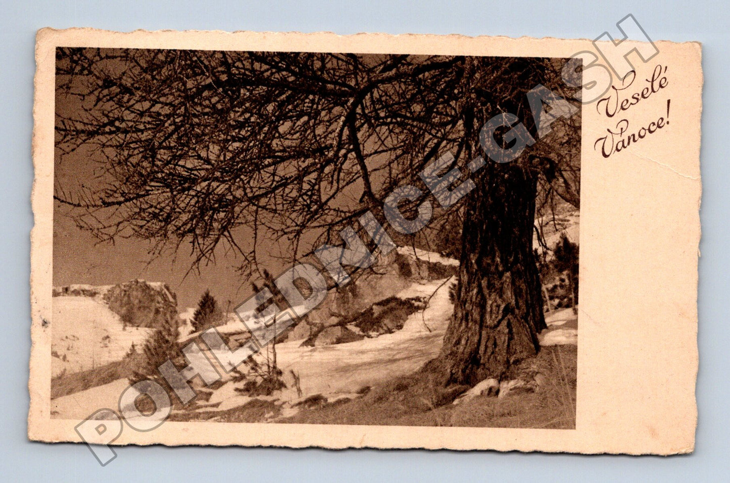 Pohlednice zimní krajina Vánoční přání 1938 (M33744)