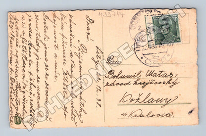 Pohlednice zimní krajina Vánoční přání 1938 (M33744)