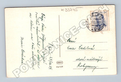 Pohlednice zimní krajina chalupa Veselé vánoce 1937 (M33745)