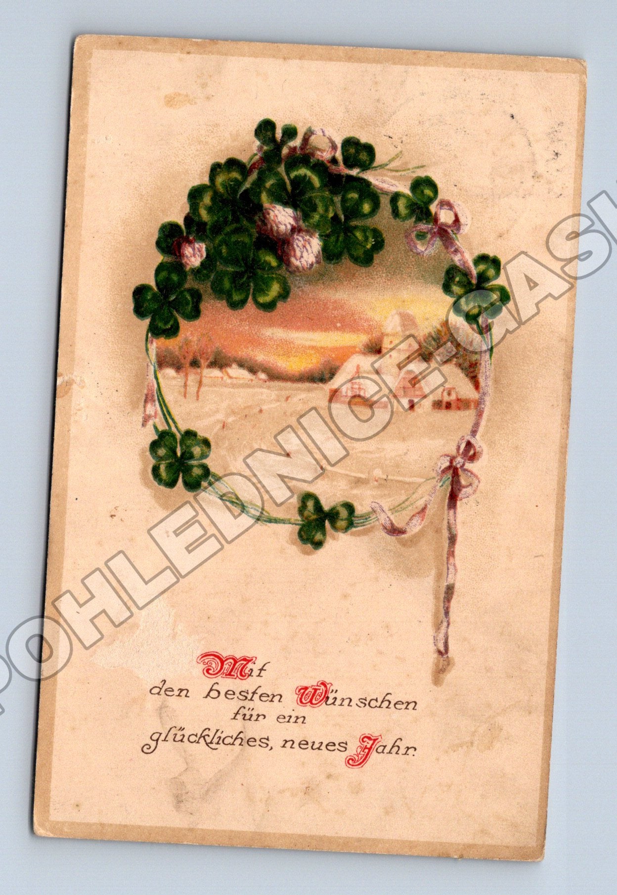 Pohlednice Německo novoroční motiv jetel 1913 (M33766)