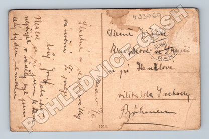 Pohlednice Veselé Vánoce s dítětem a květinami 1945 (M33769)