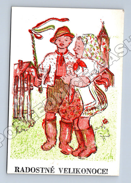 Pohlednice Radostné Velikonoce ilustrace dětí (M33771)