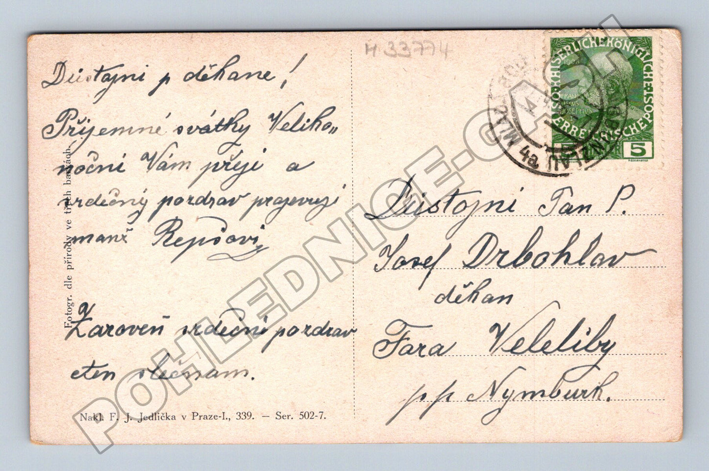 Pohlednice Velikonoční motiv 1908 (M33774)