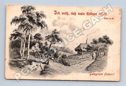 Pohlednice německý velikonoční motiv krajina (M33780)