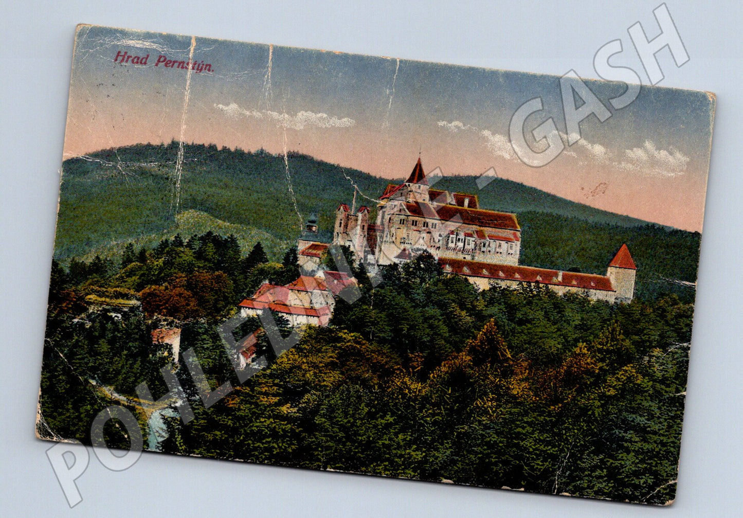 Pohlednice Pernštejn 1926 hradní motiv (M3379)