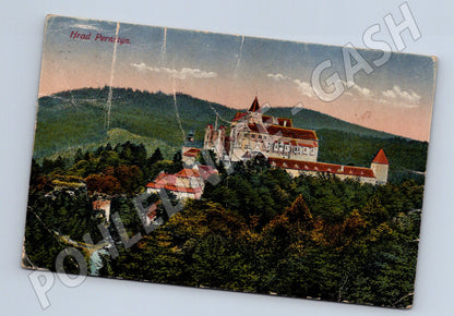 Pohlednice Pernštejn 1926 hradní motiv (M3379)