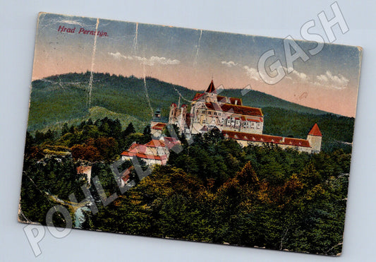 Pohlednice Pernštejn 1926 hradní motiv (M3379)