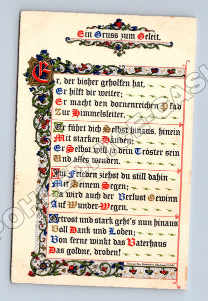 Pohlednice Gruss zum Geleit s básní (M33790)