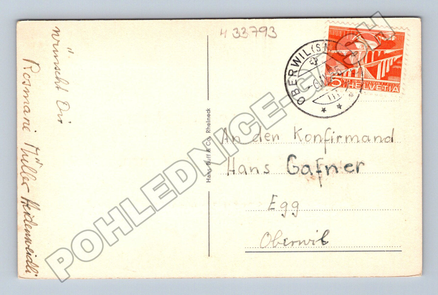 Pohlednice Švýcarsko Konfirmace 1920 (M33793)