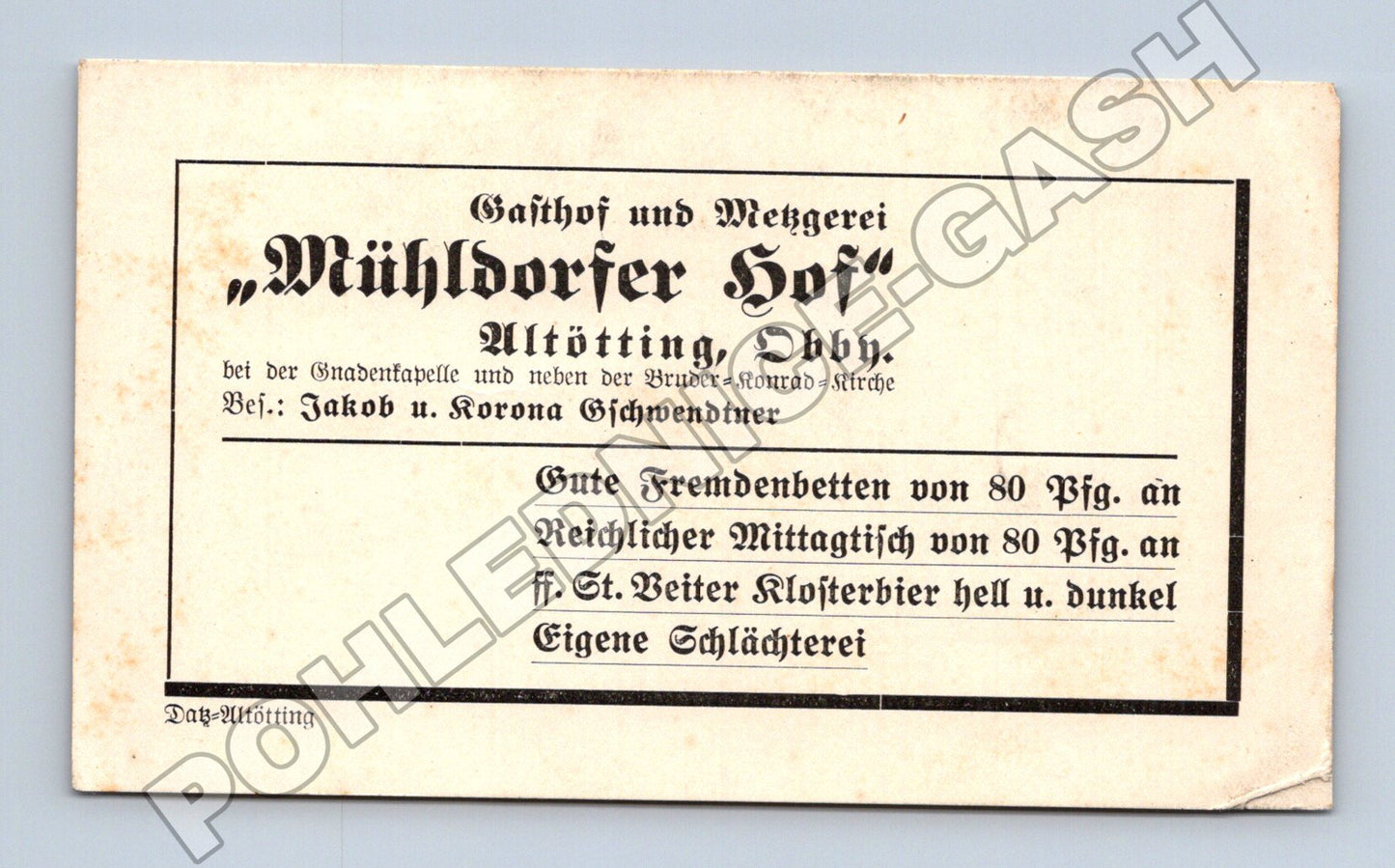 Pohlednice Německo Altötting reklama Mühldorfer Hof (M33797)