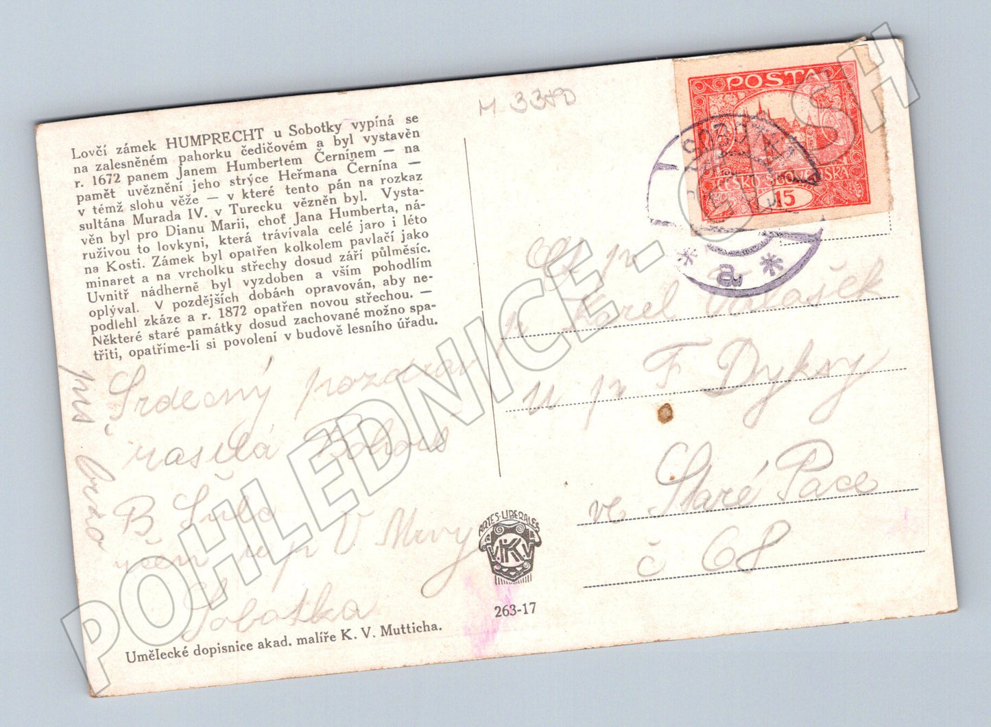 Pohlednice Humprecht lovčí zámek malba (M3380)