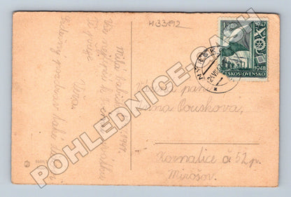 Pohlednice Srdečné přání růže 1947 (M33812)