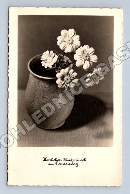 Pohlednice Rakousko květiny blahopřání k svátku (M33824)