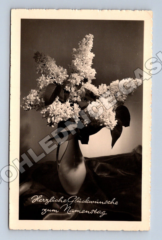 Pohlednice Rakousko šeříky k jmeninám 1962 (M33826)