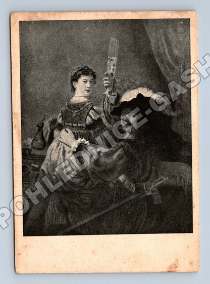 Pohlednice Německo Rembrandt Autoportrét se Saskií 1946 (M33845)