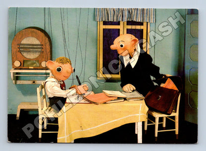 Pohlednice Spejbl a Hurvínek loutky škola (M33848)