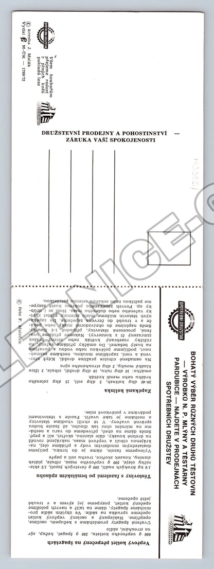 Pohlednice Recepty jídlo a kreslený motiv hub (M33851)
