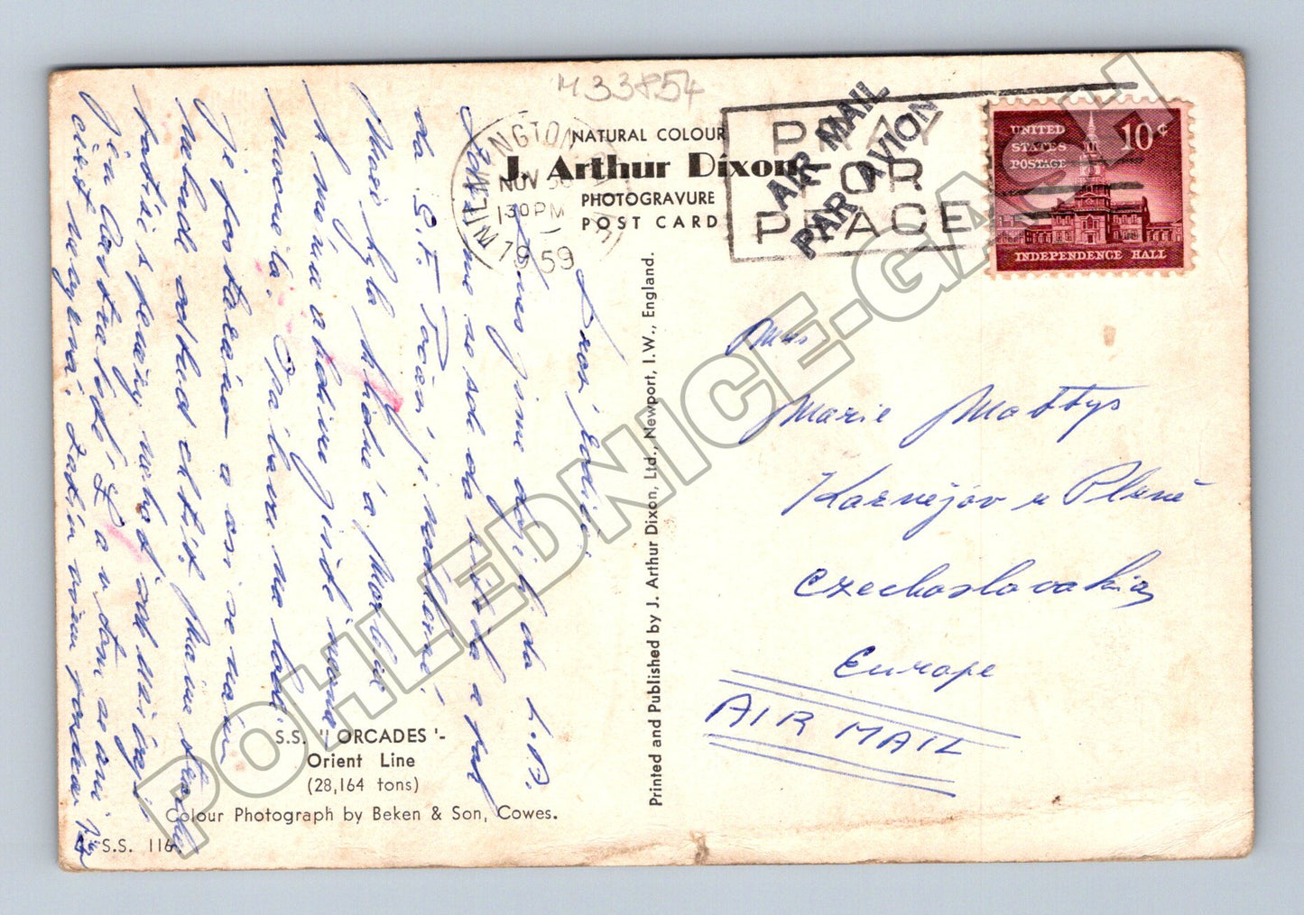 Pohlednice Velká Británie loď S.S. Orcades 1953 (M33854)