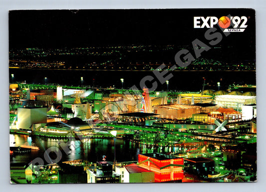 Pohlednice Španělsko Sevilla Expo '92 noční pohled 1992 (M33862)
