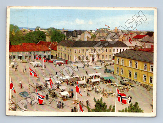 Pohlednice Norsko Trondheim tržiště 1959 (M33883)