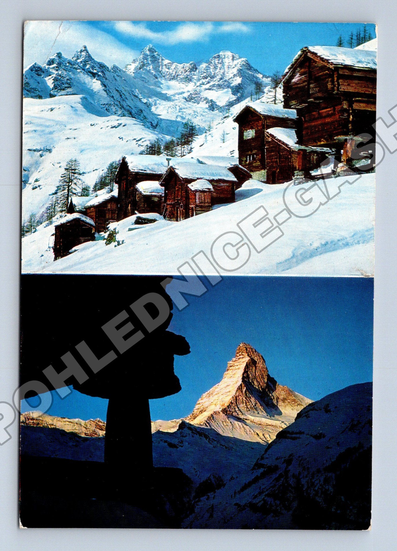 Pohlednice Švýcarsko Findeln Matterhorn chalupy 1990 (M33903)
