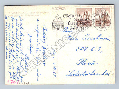 Pohlednice Rakousko Steyr kostel 1968 (M33908)