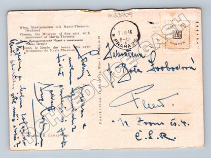 Rakousko Vídeň Muzeum s památníkem Marie Terezie 1946 (M33909)