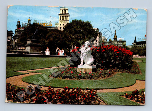 Pohlednice Španělsko Barcelona Plaza Cataluña 1959 (M33911)