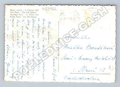 Pohlednice Itálie Turín Palazzo RAI tramvaje 1968 (M33922)