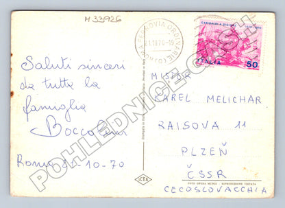 Pohlednice Itálie lesní cesta podzim 1970 (M33926)