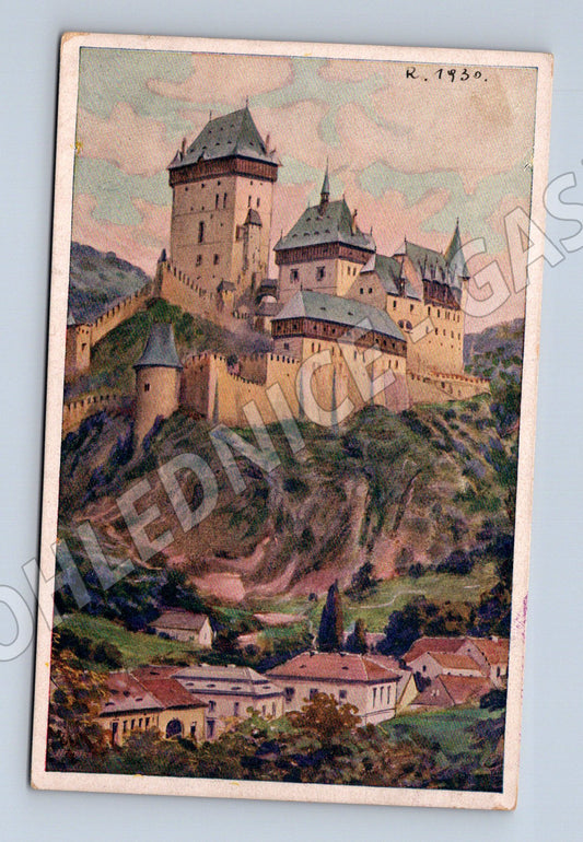 Pohlednice Karlštejn 1930 K V Muttlich (M3393)