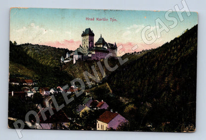 Pohlednice Karlštejn kolorovaný motiv 1926 (M3394)