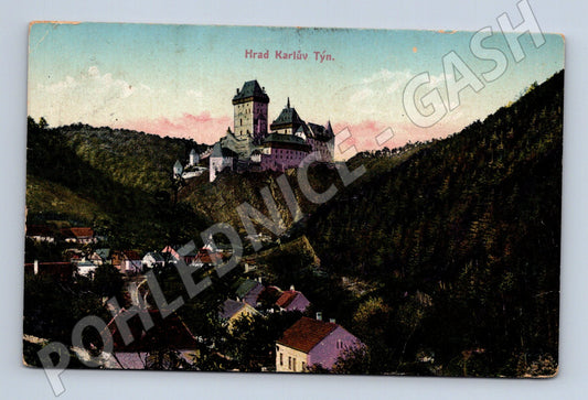 Pohlednice Karlštejn kolorovaný motiv 1926 (M3394)
