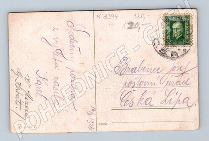 Pohlednice Karlštejn kolorovaný motiv 1926 (M3394)