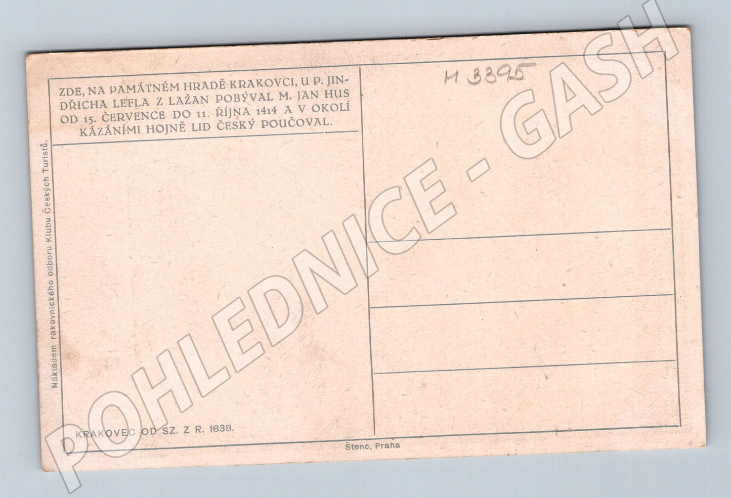 Pohlednice Krakovec ilustrace Jan Hus (M3395)