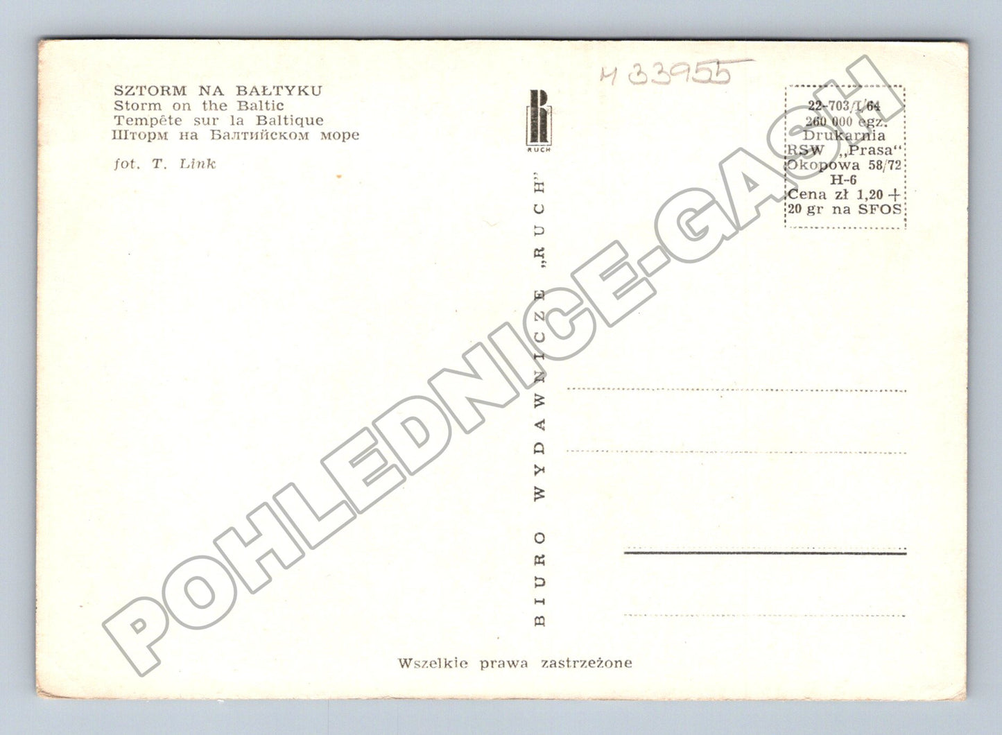 Pohlednice Polsko bouře na Baltském moři 1964 (M33955)