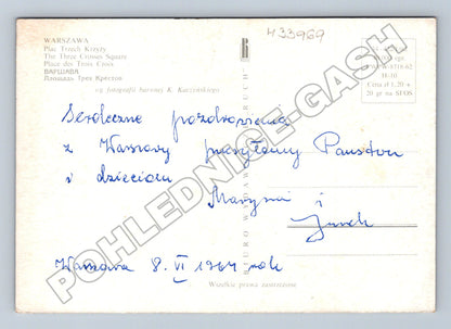 Pohlednice Polsko Varšava Plac Tří Křížů 1964 (M33969)