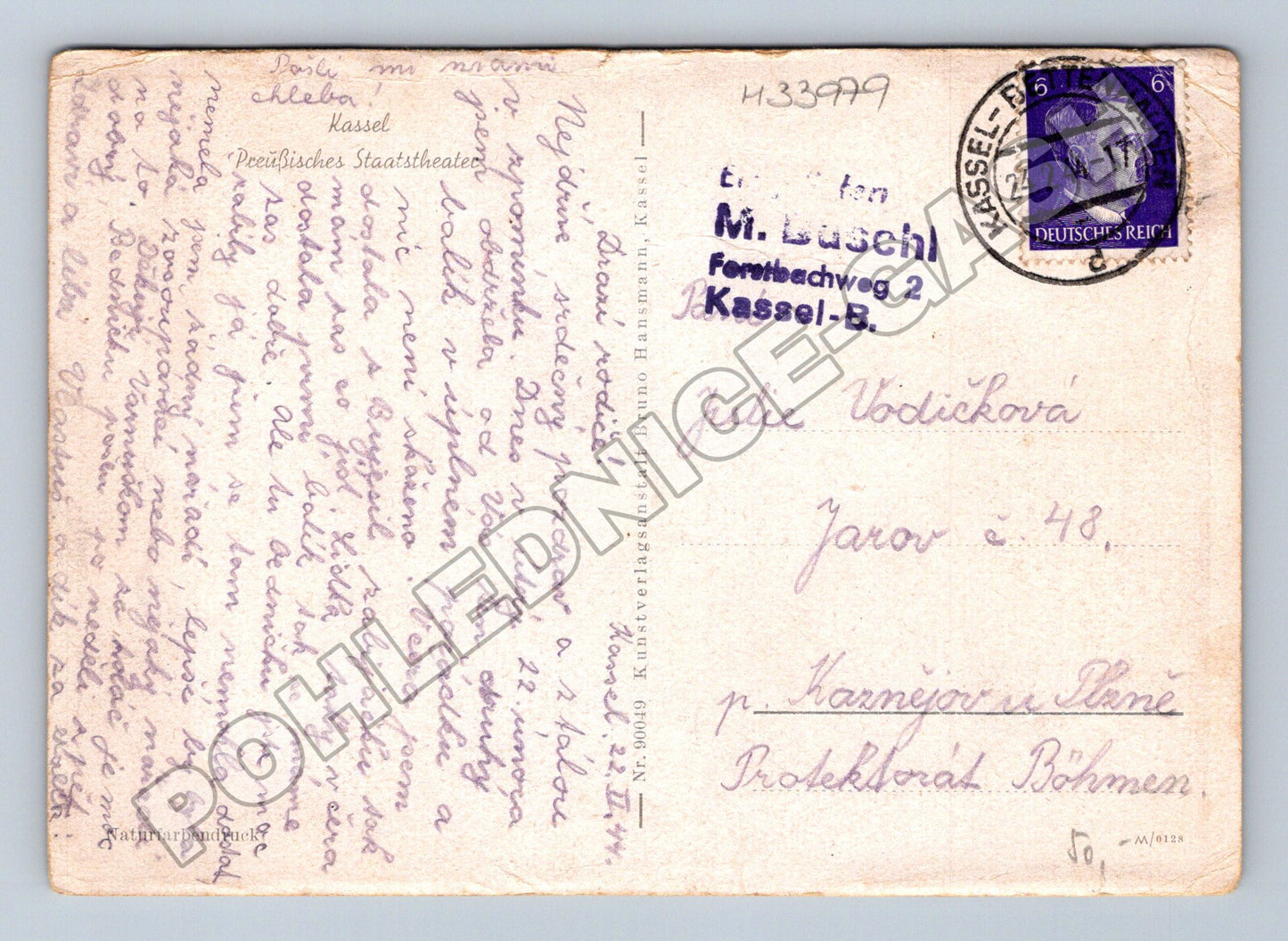 Pohlednice Německo Kassel Státní divadlo 1944 (M33979)