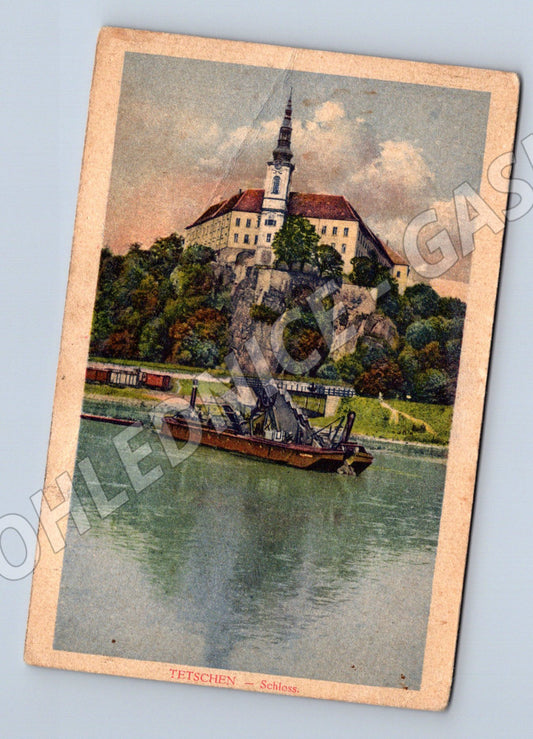 Pohlednice Děčín historický zámek 1927 (M3398)